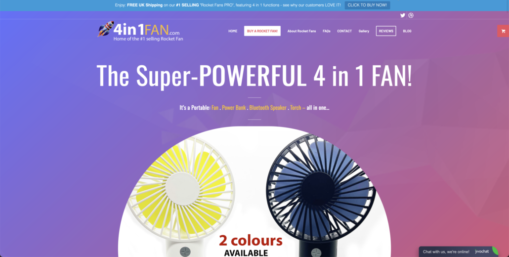 4 in 1 fans online drop shipping website business for sale